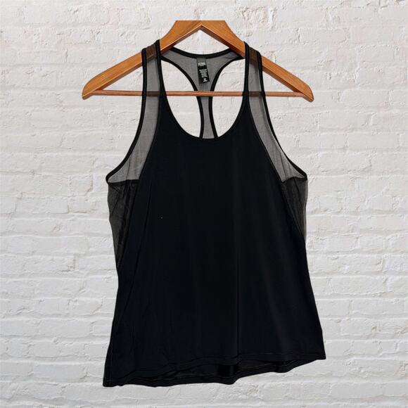 Victoria Sport Tops - Victoria Sport Black Racerback Tank Mesh‎ Panels Activewear Women’s Small